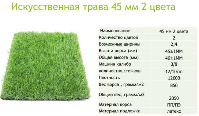 Трава Искусственная газон Ландшафтный 2-х цветный