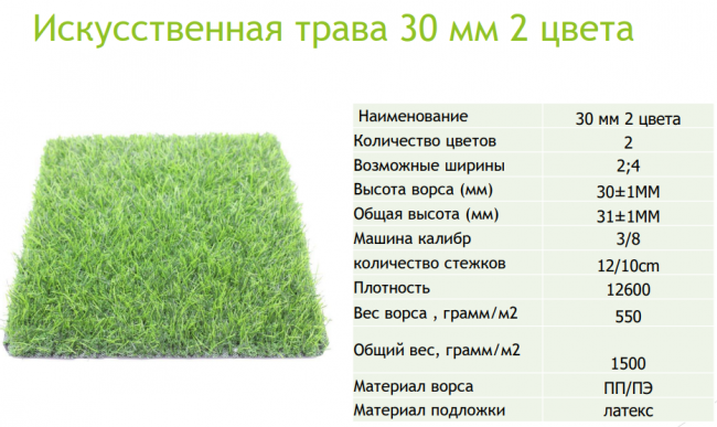 Трава Искусственная газон Ландшафтный 2-х цветный