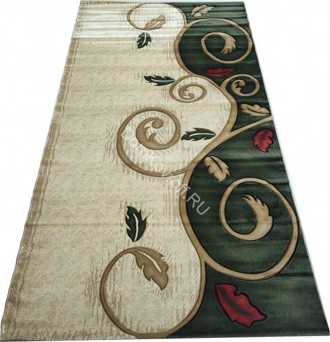 Ковер "Imperial Carving" (3004_CREAM / D.GREEN) Прямой 2,0х4,0