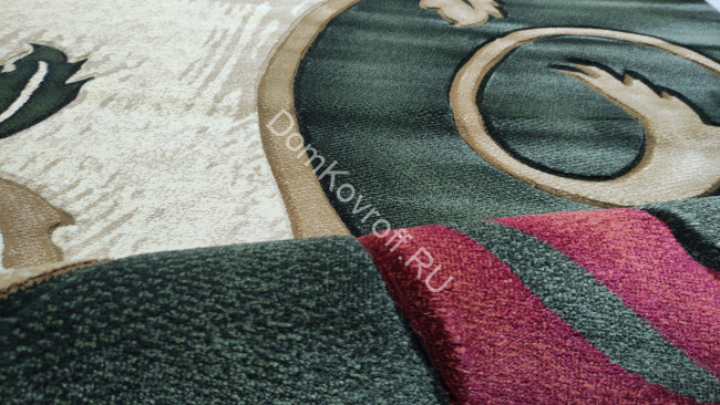 Ковер "Imperial Carving" (3004_CREAM / D.GREEN) Прямой 2,0х4,0