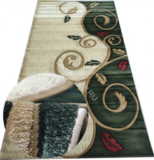 Ковер "Imperial Carving" (3004_CREAM / D.GREEN) Прямой 2,0х4,0
