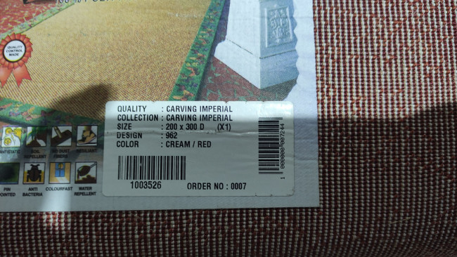 Ковер "Imperial Carving" (962_CREAM / RED) Прямой 2,0х4,0